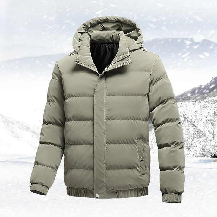 Men's Hooded Puffer Jacket – Cotton and Down Fill