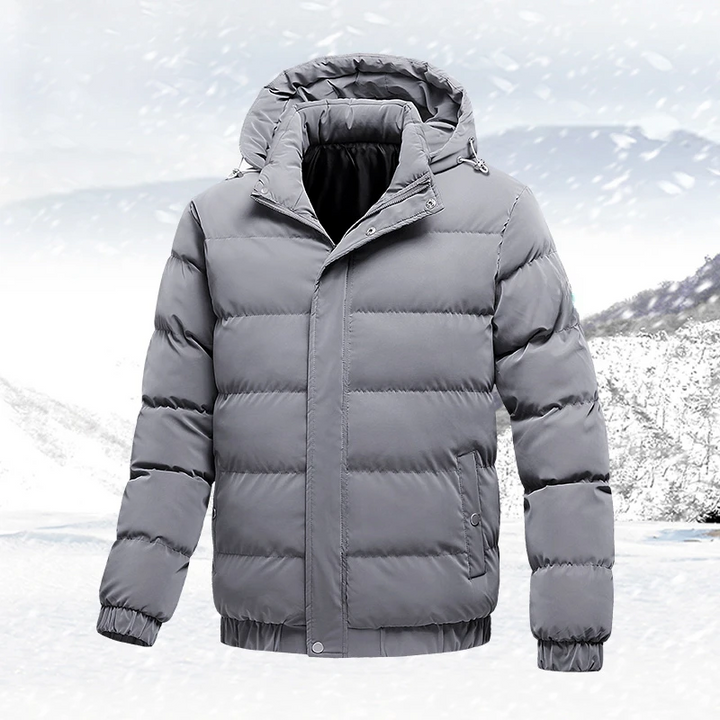 Men's Hooded Puffer Jacket – Cotton and Down Fill