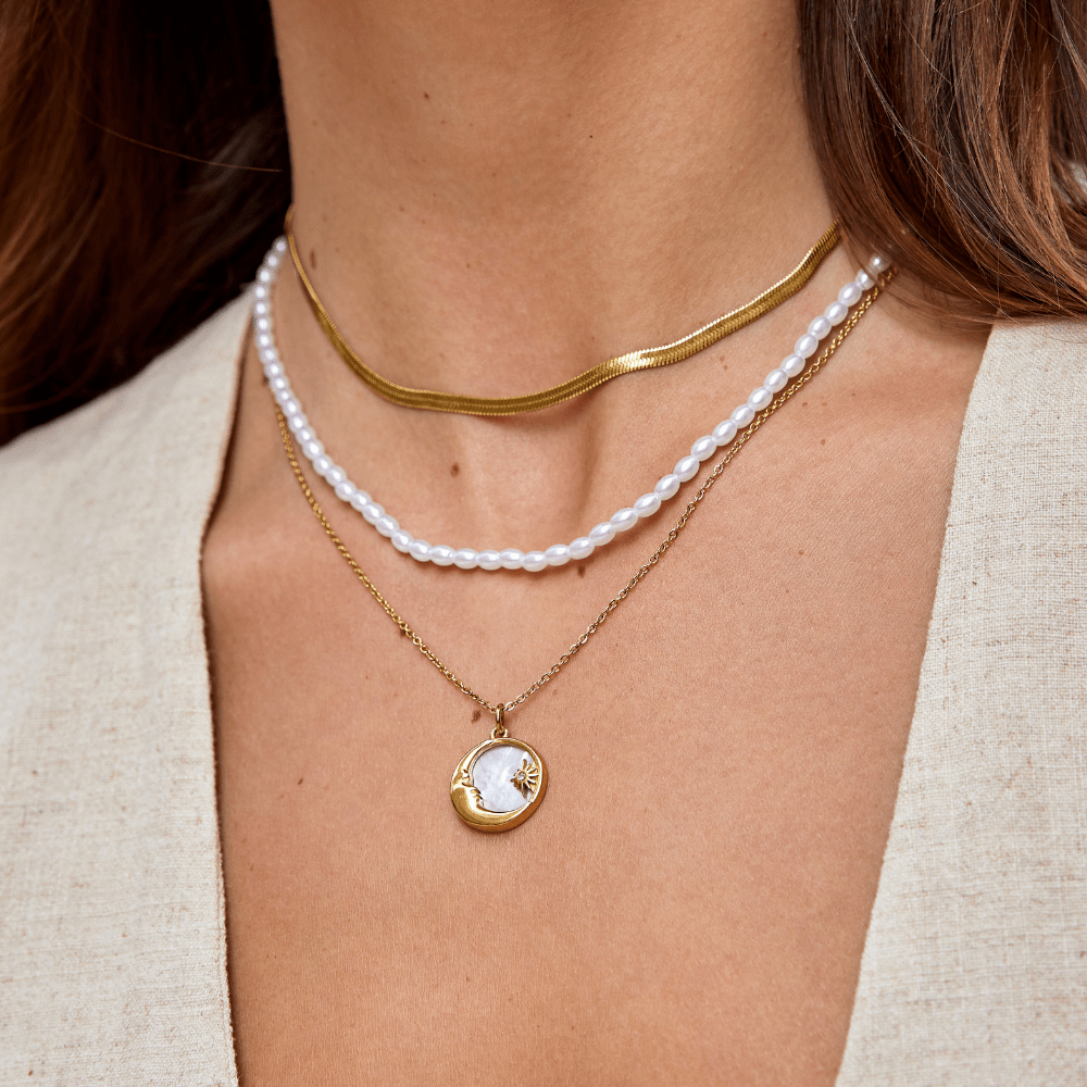 Moon and Star Necklace