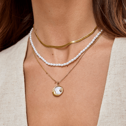 Moon and Star Necklace
