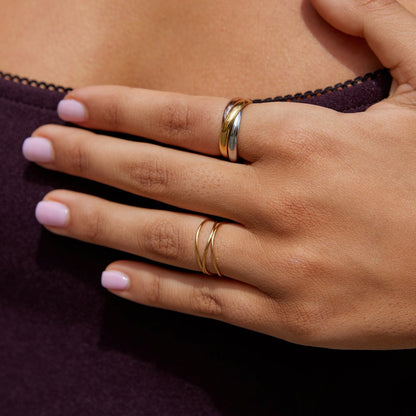 Elena Three-Tone Loop Ring