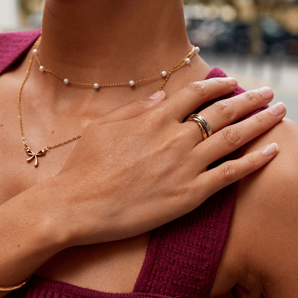 Elena Three-Tone Loop Ring