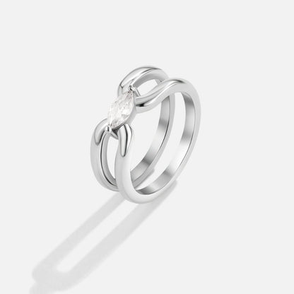 Eliza Silver-Tone Link Chain Ring
