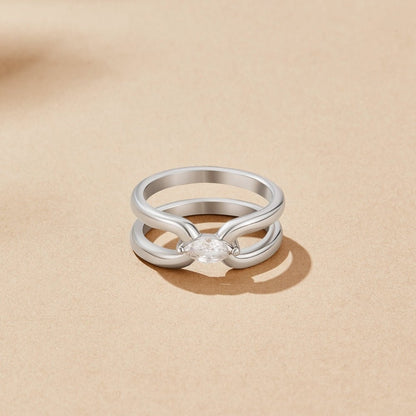 Eliza Silver-Tone Link Chain Ring
