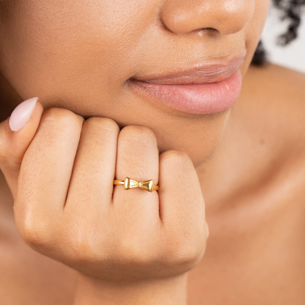 Ellie Bow Gold-Tone Ring