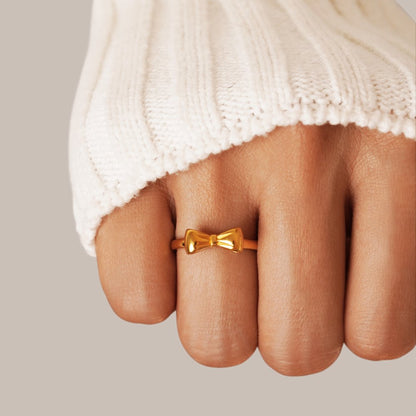 Ellie Bow Gold-Tone Ring