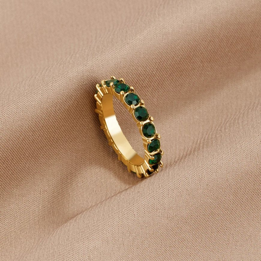 Emerald Green Crystal Statement Ring