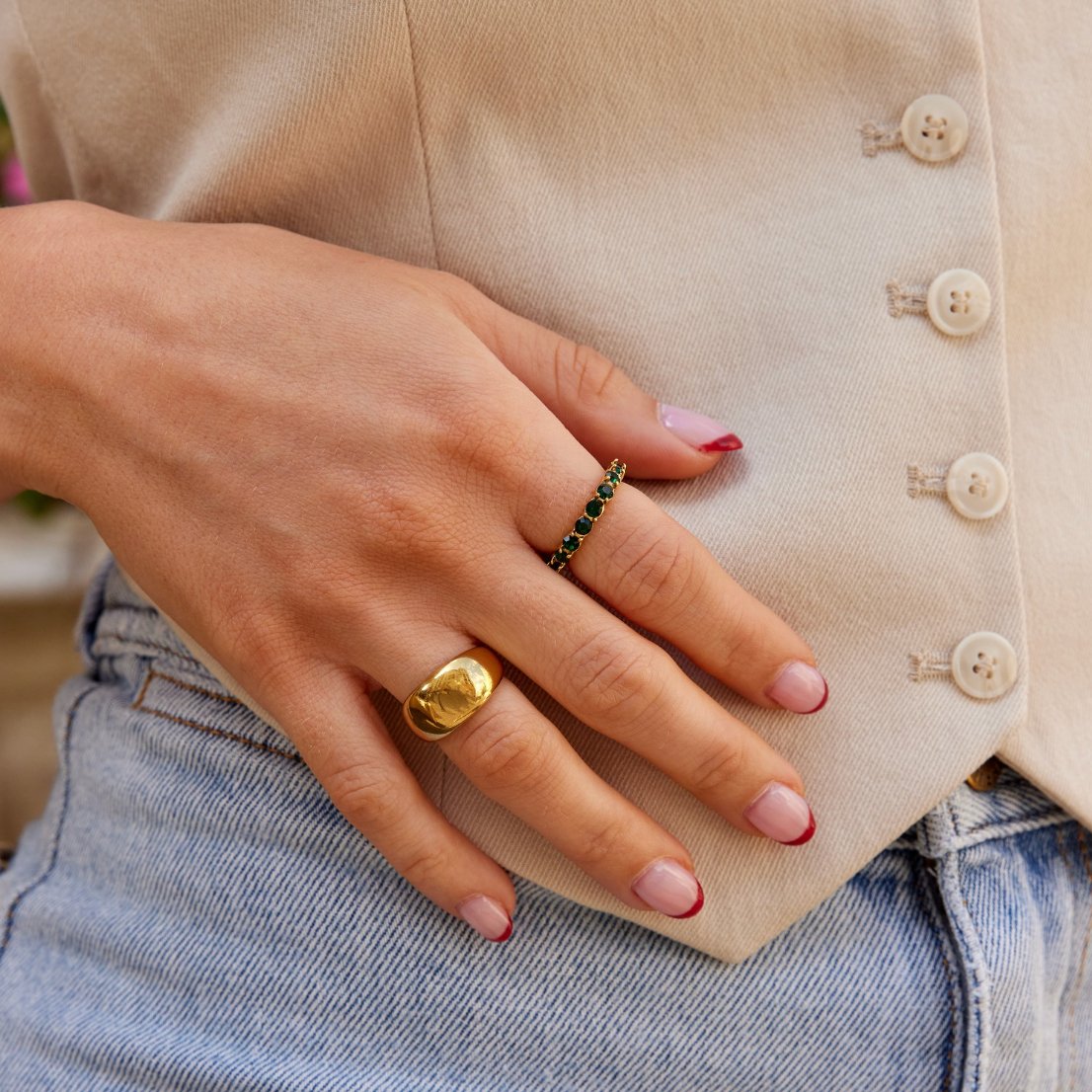 Emerald Green Crystal Statement Ring
