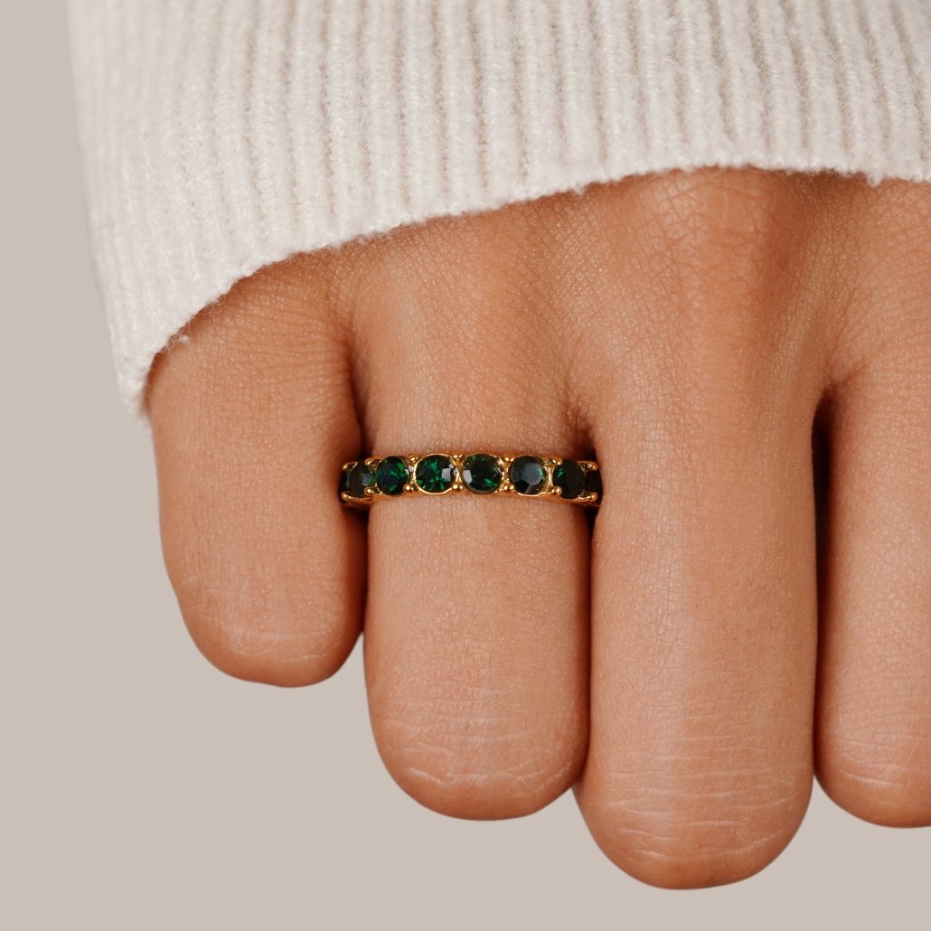 Emerald Green Crystal Statement Ring