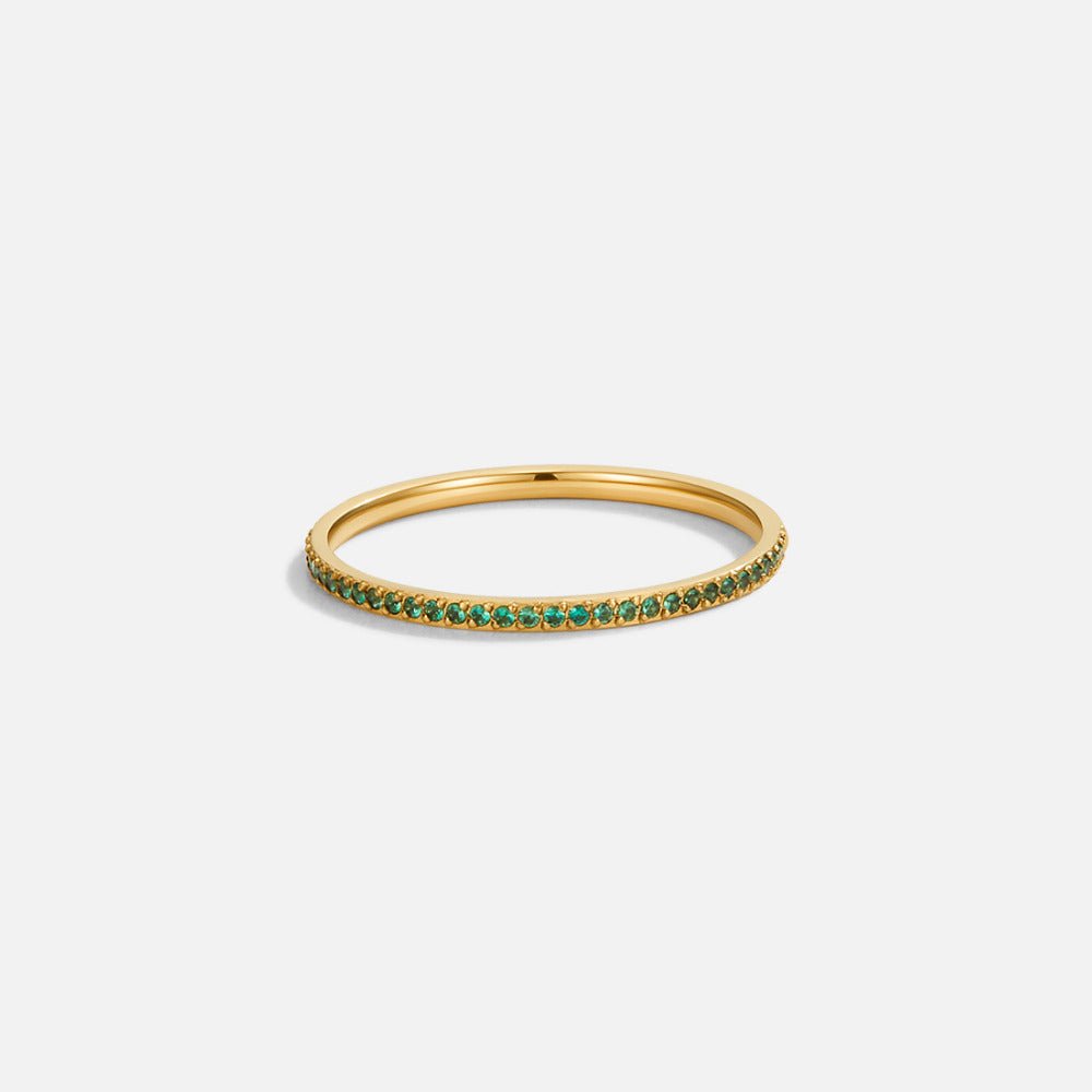 Emerald Green Crystal Eternity Ring