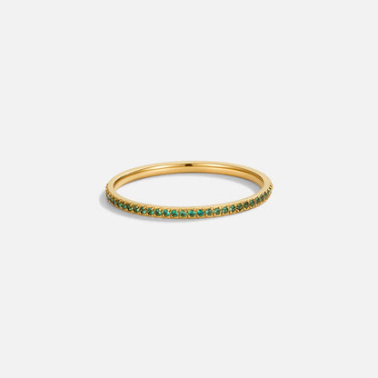 Emerald Green Crystal Eternity Ring