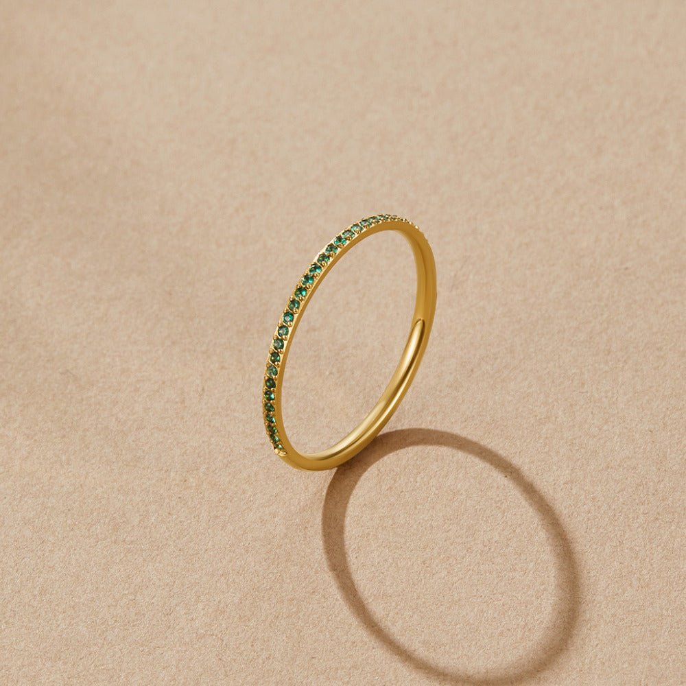 Emerald Green Crystal Eternity Ring