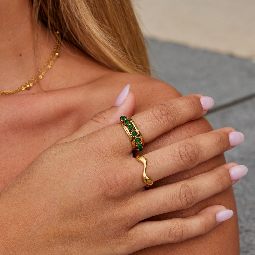 Emerald Green Crystal Ring