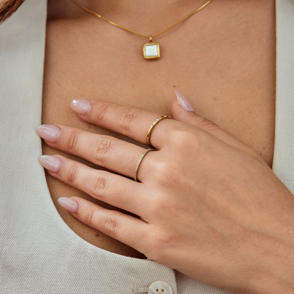 Eternity Gold-Tone Crystal Ring