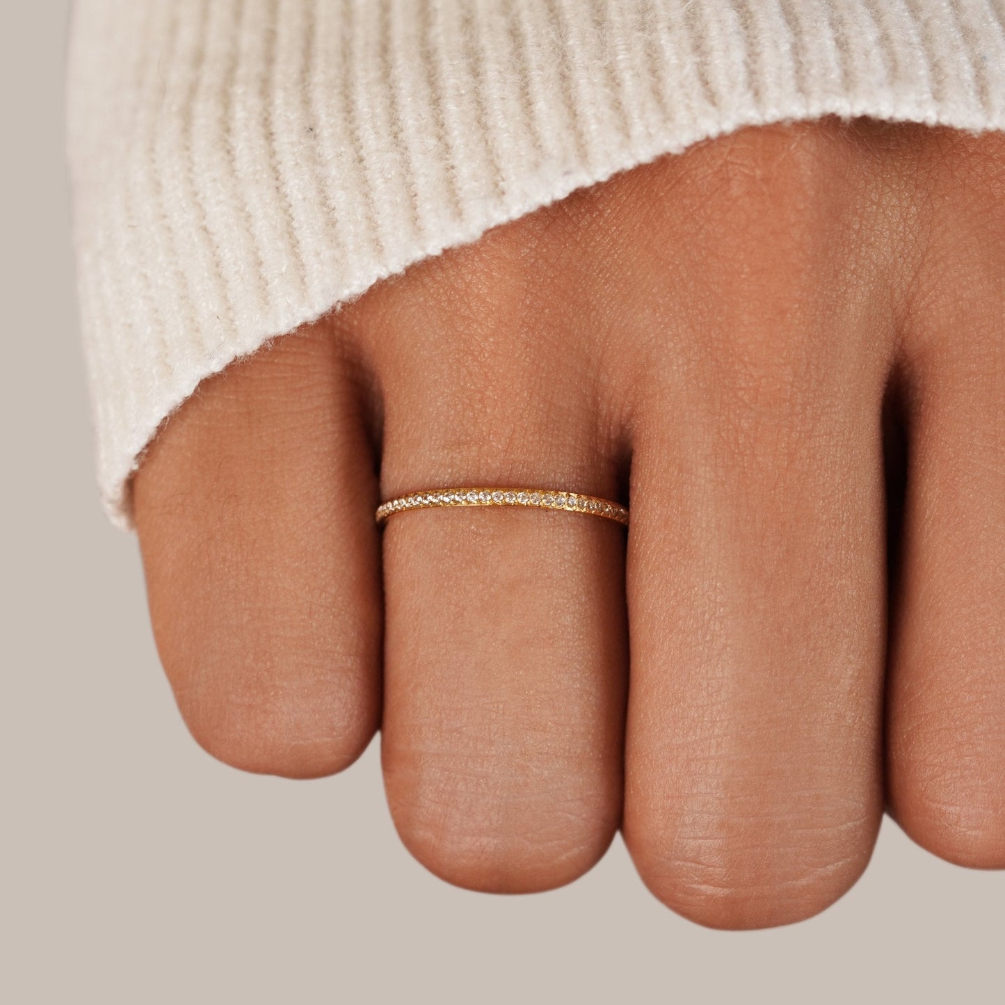 Eternity Gold-Tone Crystal Ring