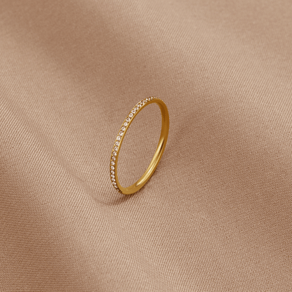 Eternity Gold-Tone Crystal Ring