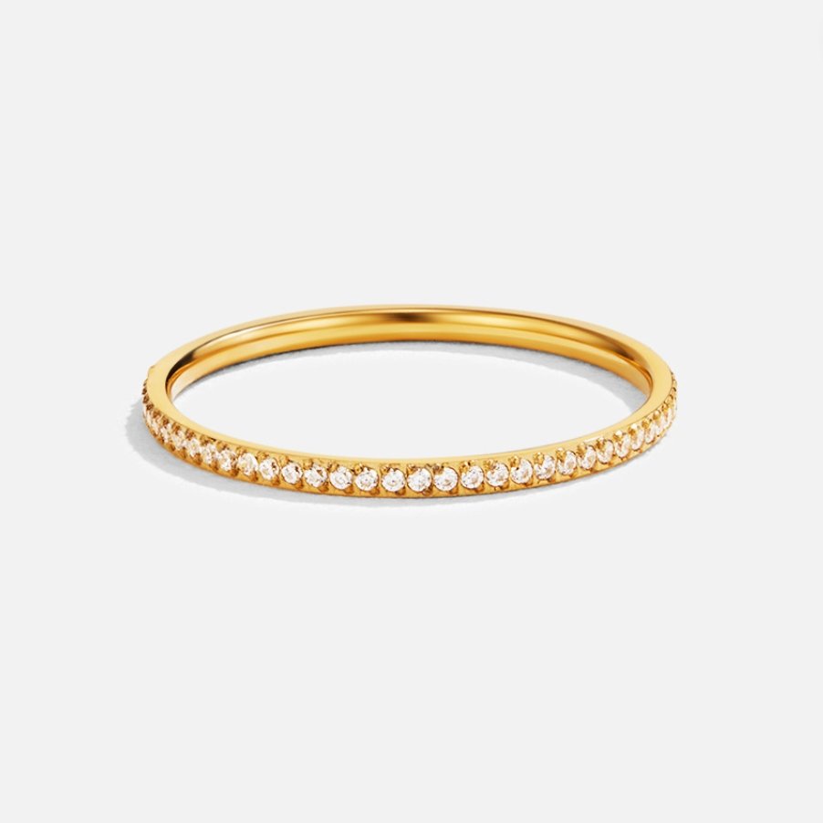 Eternity Gold-Tone Crystal Ring