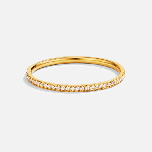 Eternity Gold-Tone Crystal Ring
