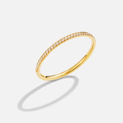 Eternity Gold-Tone Crystal Ring