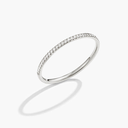 Silver-Tone Eternity Crystal Ring