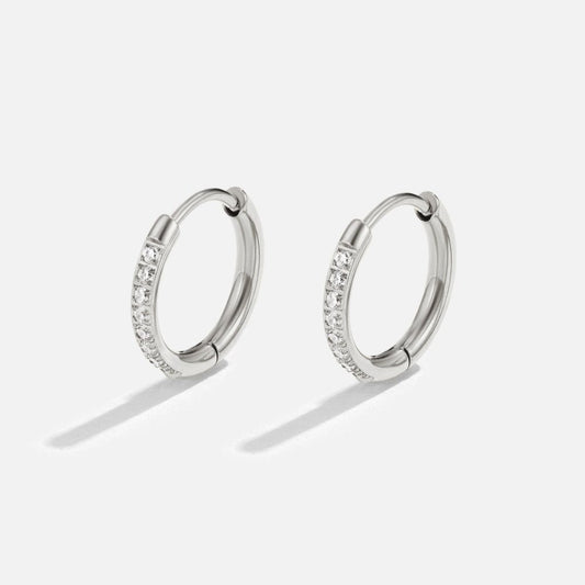 Eternity Silver-Tone Hoop Earrings