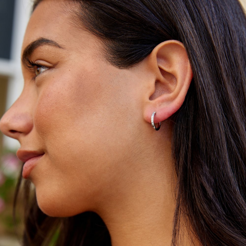 Eternity Silver-Tone Hoop Earrings