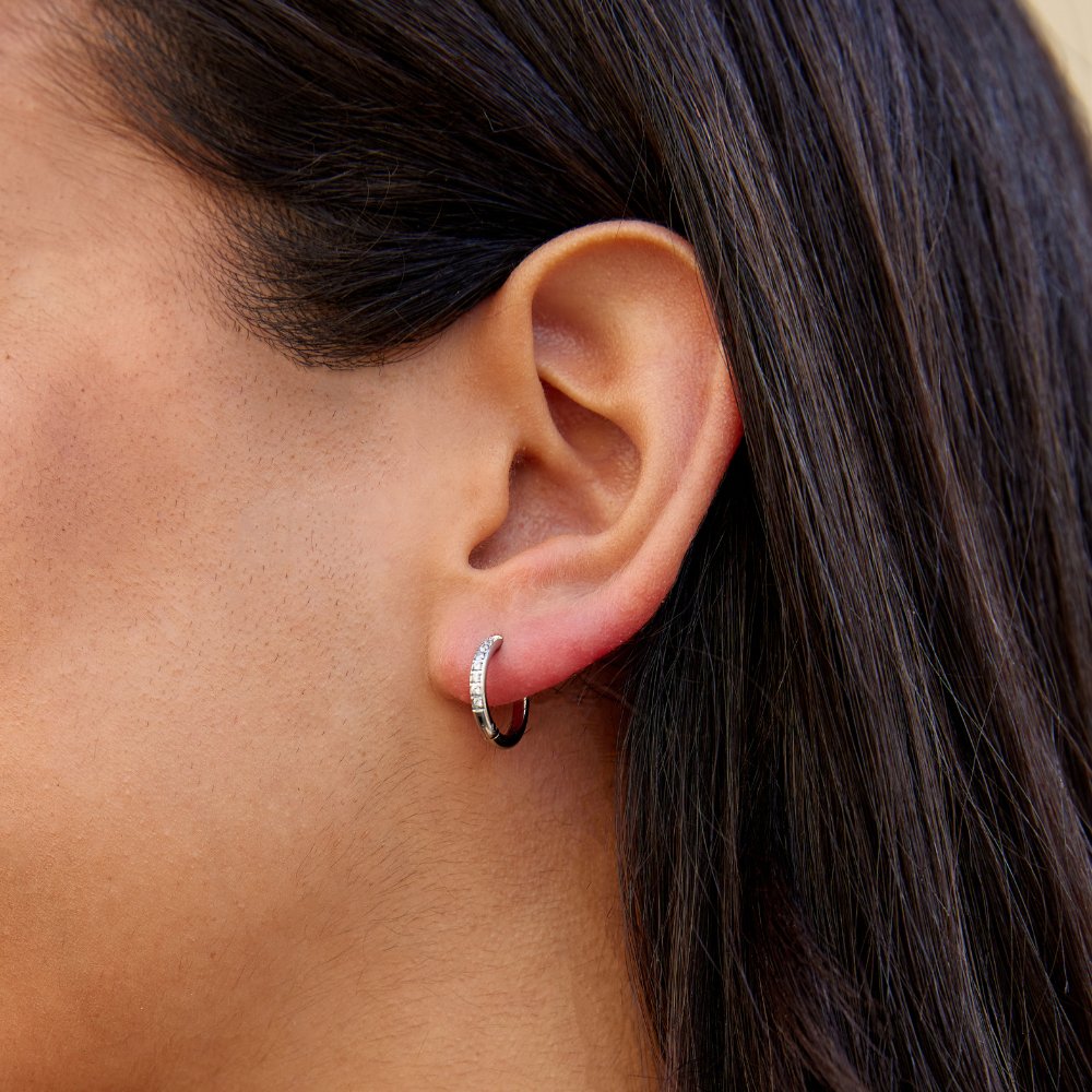 Eternity Silver-Tone Hoop Earrings