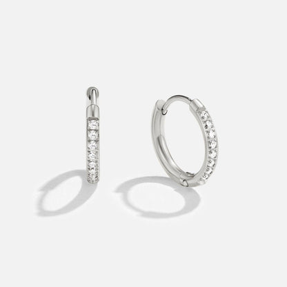 Eternity Silver-Tone Hoop Earrings