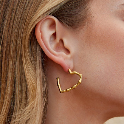 Eternity Heart Hoop Earrings