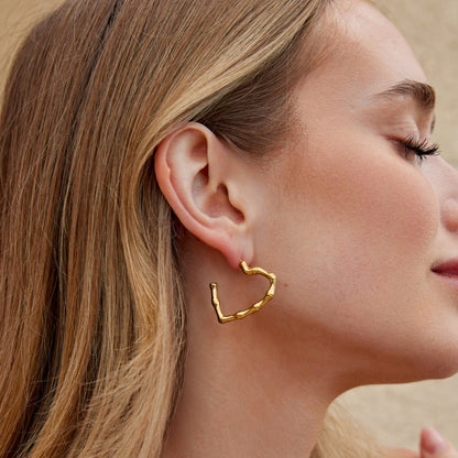 Eternity Heart Hoop Earrings