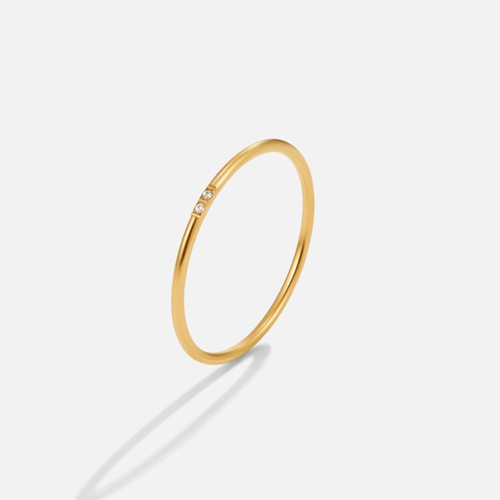 Eula Gold-Tone and Crystal Band Ring