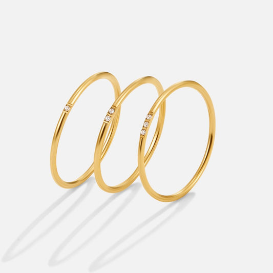 Eula Gold-Tone and Crystal Band Ring