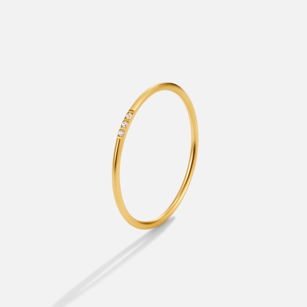Eula Gold-Tone and Crystal Band Ring Set