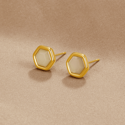 Eva Moonstone-Effect Stud Earrings