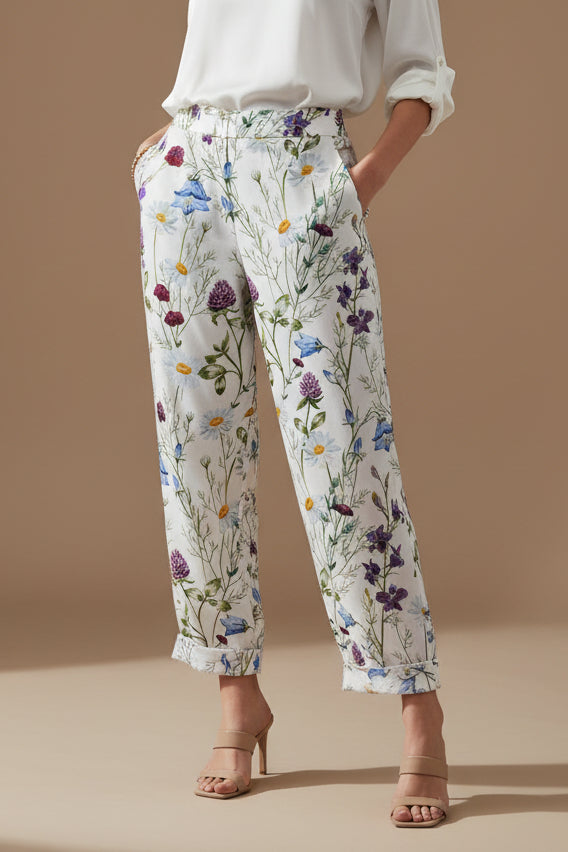 Women's Printed Crepe Trouser – Straight Leg Digital Pattern