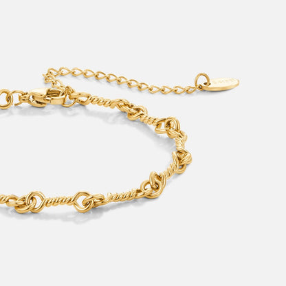 Figaro Gold-Tone Knot Chain Bracelet