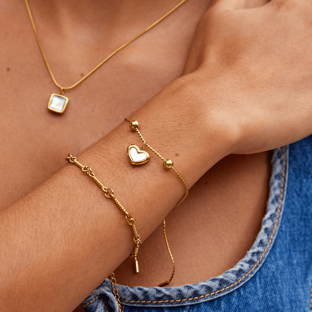 Figaro Gold-Tone Knot Chain Bracelet