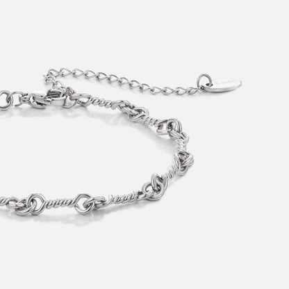 Figaro Silver-Tone Chain Bracelet