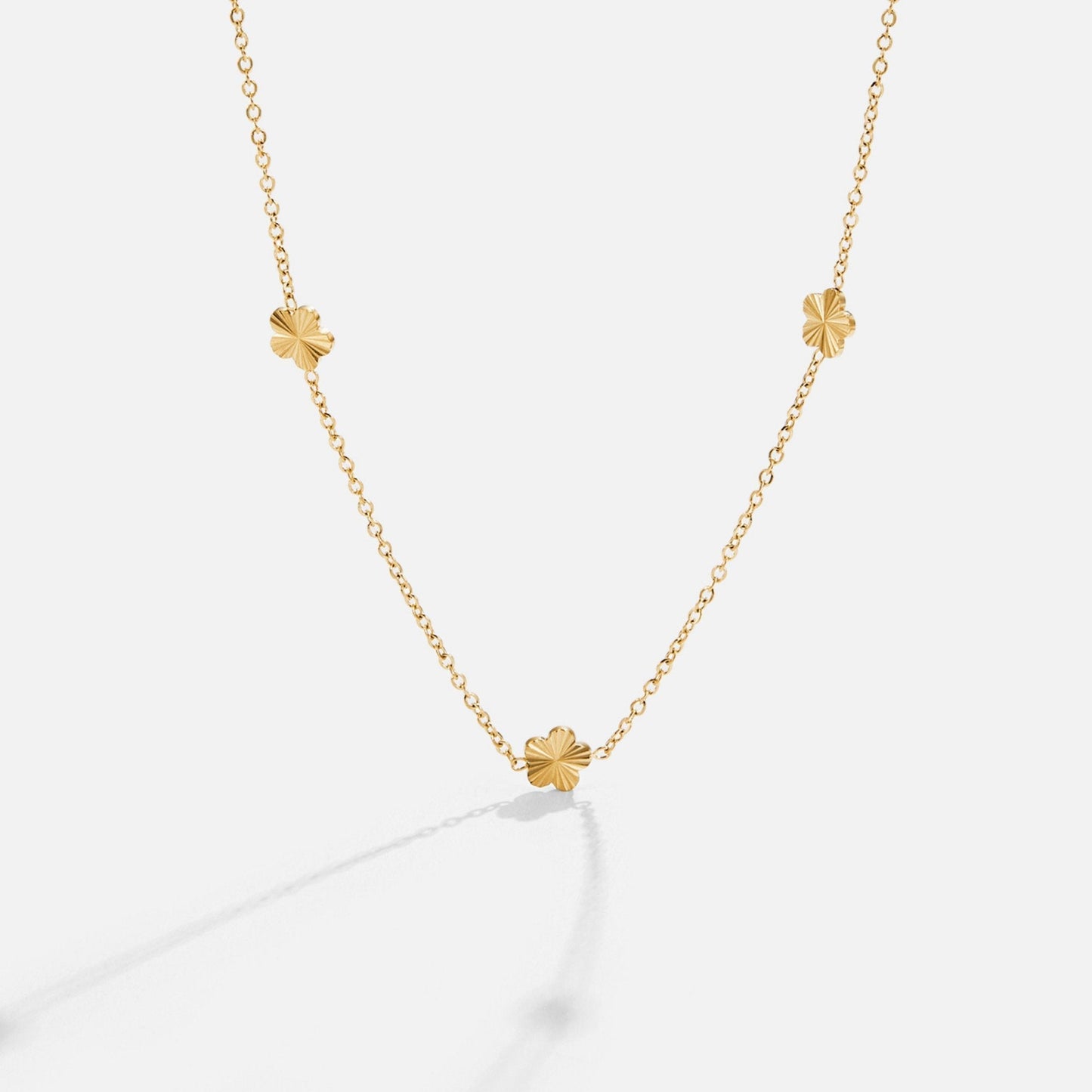 Flower Power Gold-Tone Chain Necklace