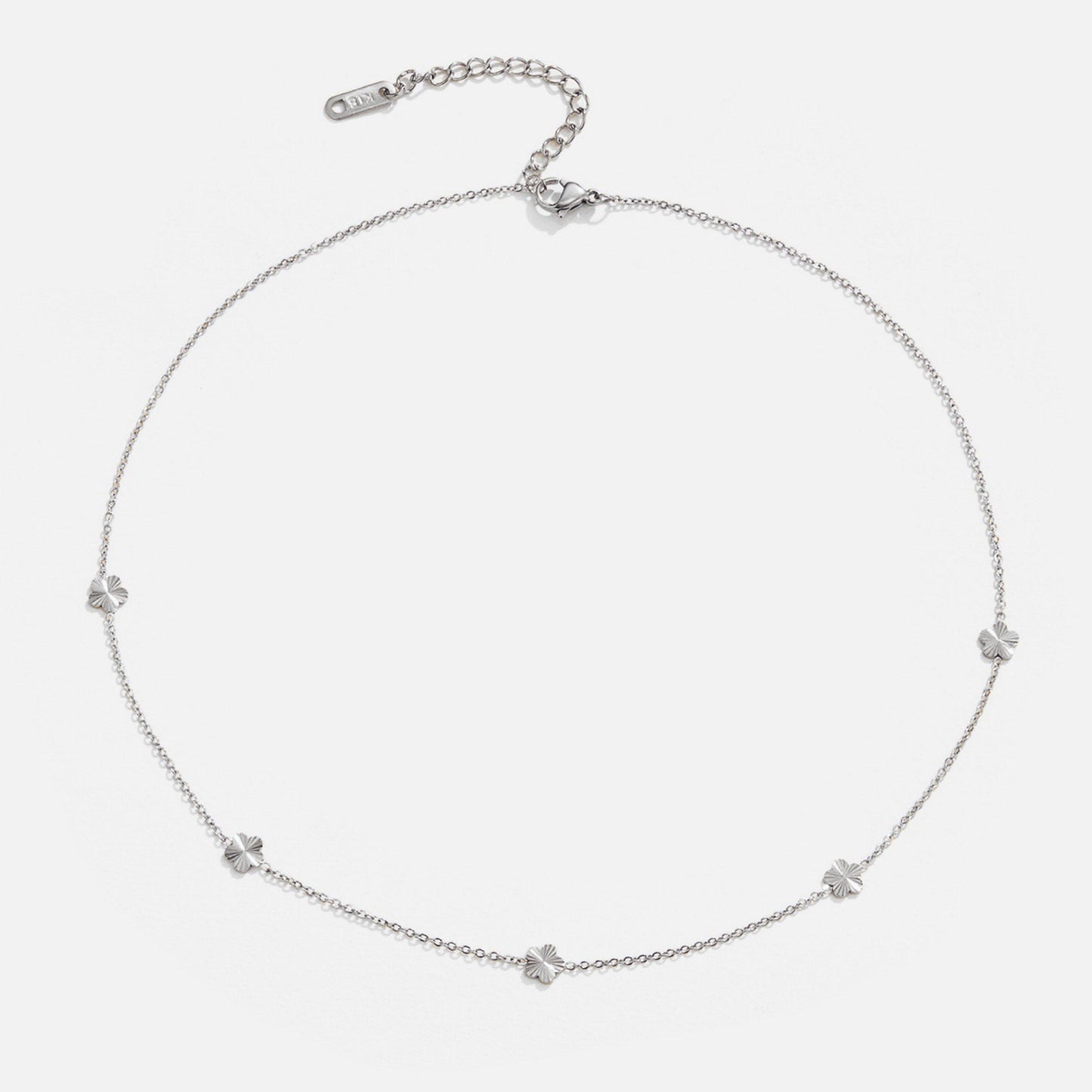 Silver-Tone Flower Chain Necklace
