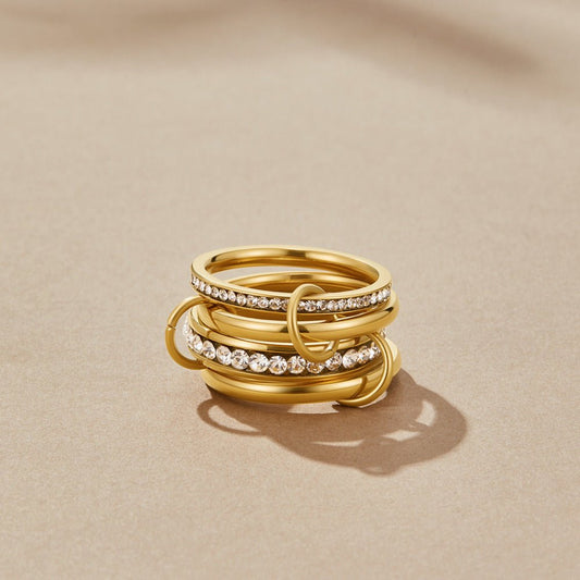Forever Link Gold-Tone Crystal Ring