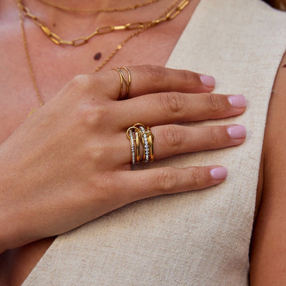 Forever Link Gold-Tone Crystal Ring