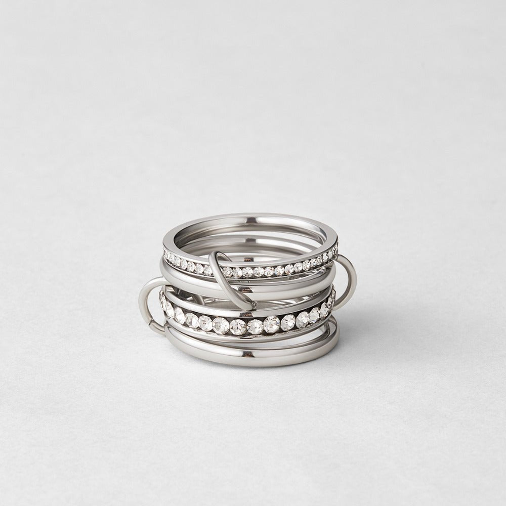 Forever Link Silver-Tone Crystal Ring