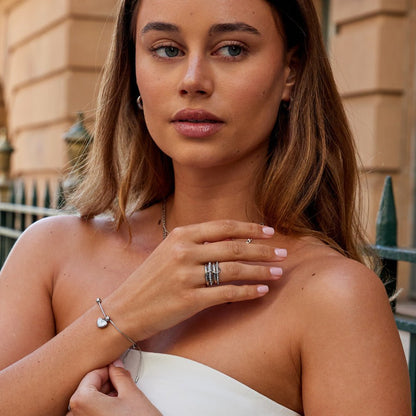 Forever Link Silver-Tone Crystal Ring