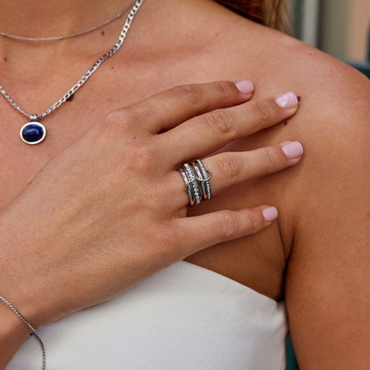 Forever Link Silver-Tone Crystal Ring