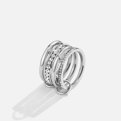 Forever Link Silver-Tone Crystal Ring