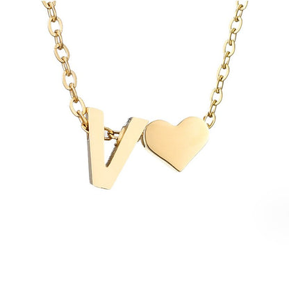 Forever Love Letter Gold-Tone Necklace