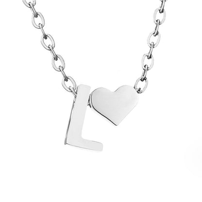 Forever Love and Letter Silver-Tone Necklace