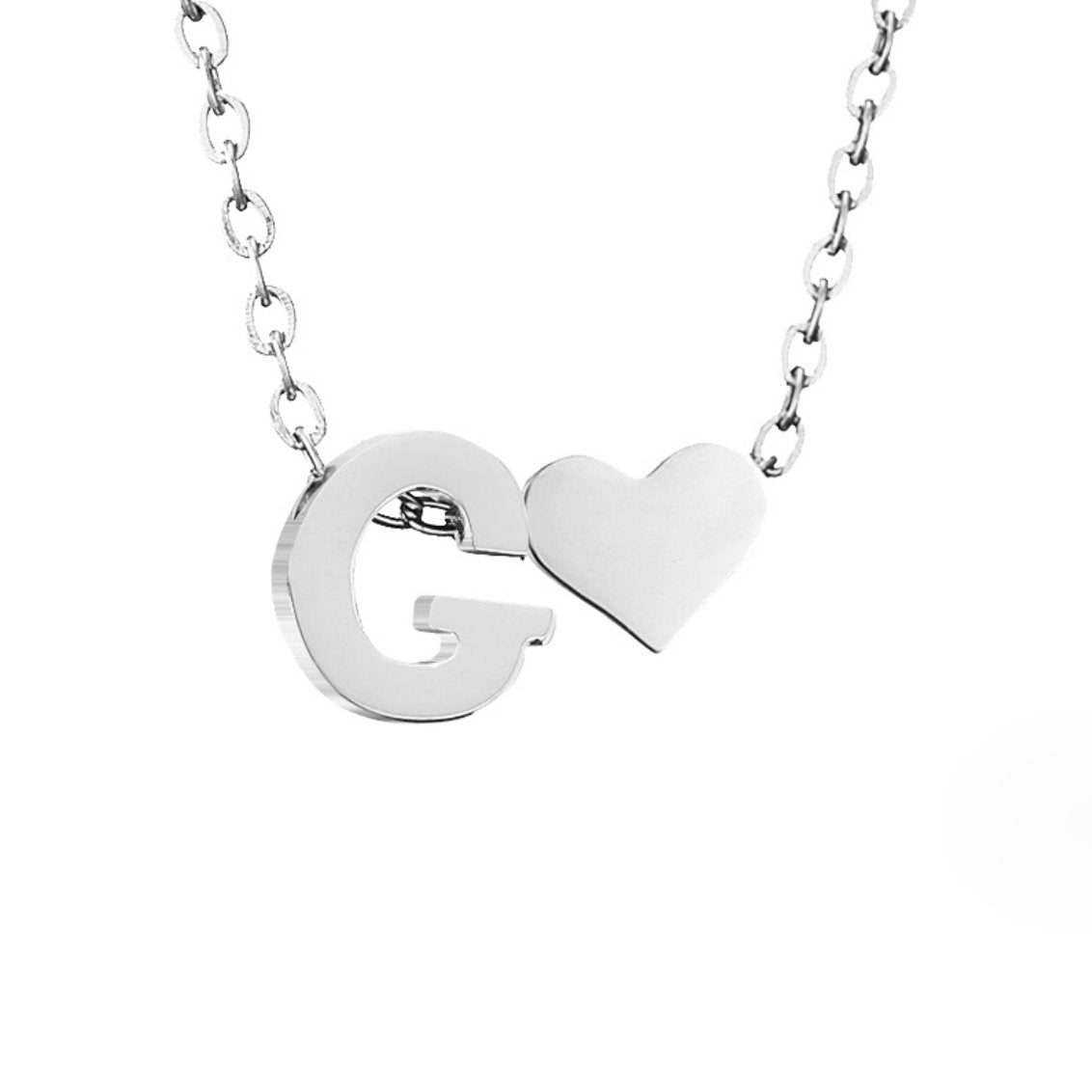 Forever Love and Letter Silver-Tone Necklace