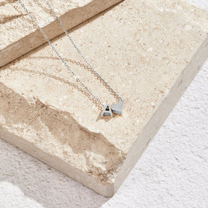 Forever Love and Letter Silver-Tone Necklace